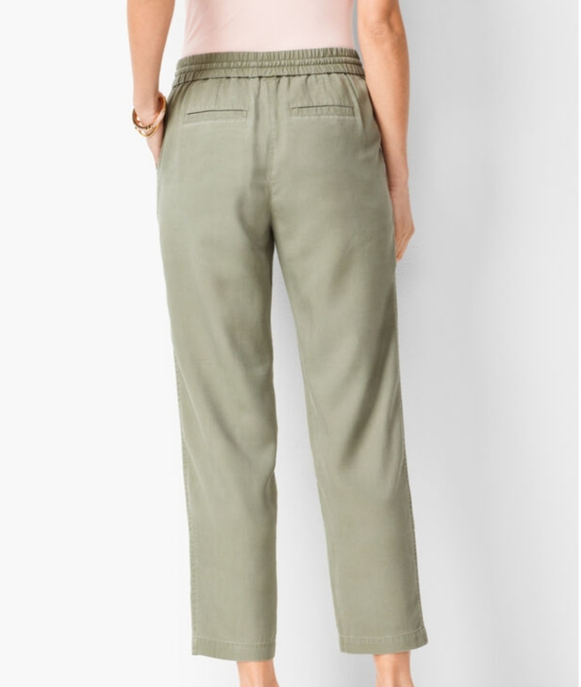 Talbots Washed Linen Pull-On Drawstring Crops - image 8